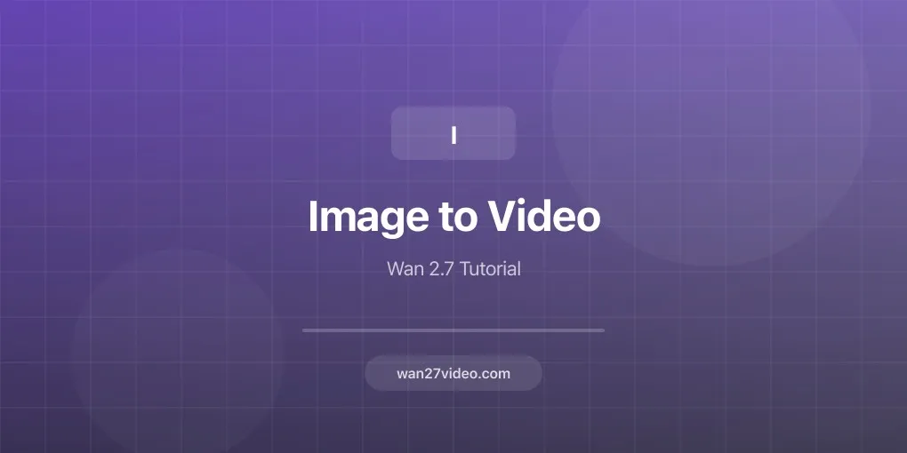 Wan 2.7 Image-to-Video: Turn Any Image into a Video with AI